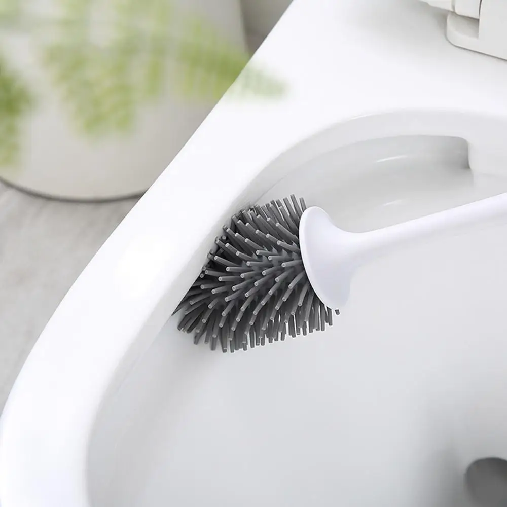 

TPR Toilet Brush Head Holder Toilet Brush+Base Wall Hanging Household Bathroom Cleaning Tool Holder With Brush