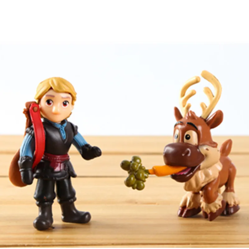Disney Frozen 5 шт./лот мультфильм принцесса Анна Эльза Kristoff Sven Olaf ПВХ фигурка игрушки