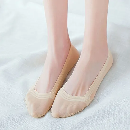 

2 pieces = 1 pairs spring summer new 360 elastic breathable solid color stealth lace slipper socks women socks