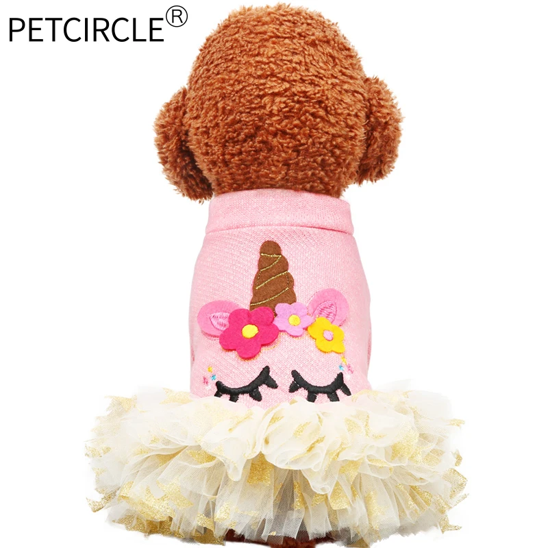 Платье для собак PETCIRCLE одежда маленьких свадебное платье с единорогом юбка щенка