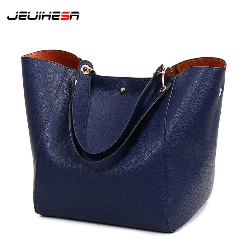 New Fashion Women Bag Handbags Leather Bags For Women 2018 Shoulder Bag Female Large Capacity Tote Ladies Shopping Bags 2 Sets
