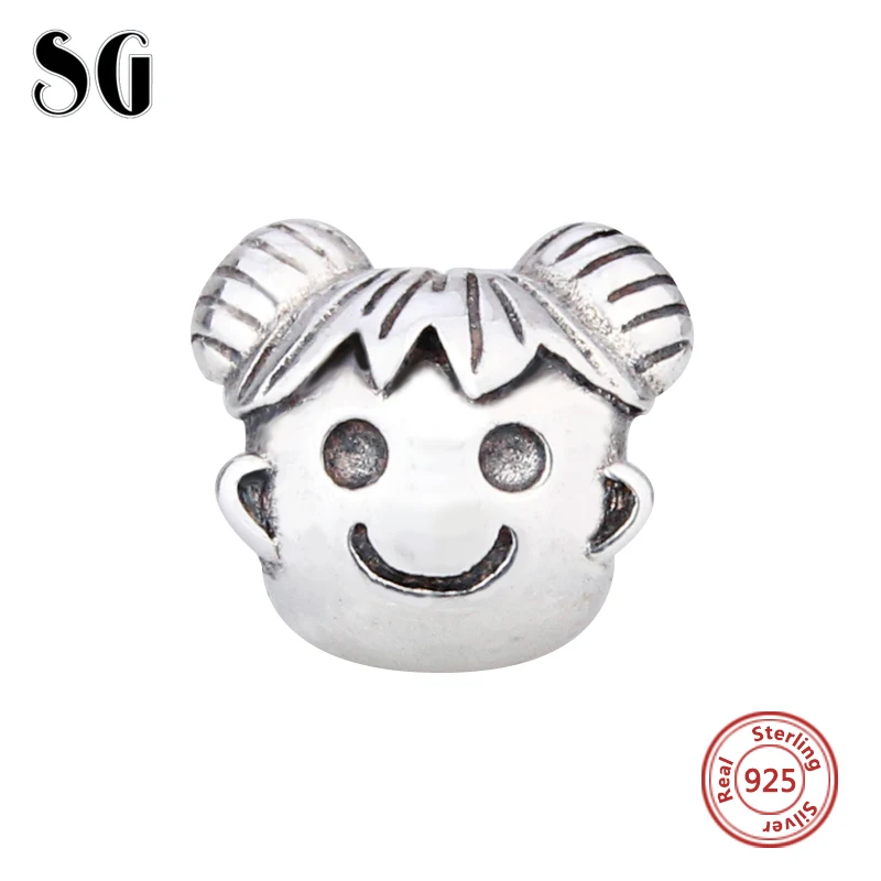 

Fit Authentic European Charms silver 925 original Antique Girl shape Bracelet European Pendant Beads Making Jewelry Gifts