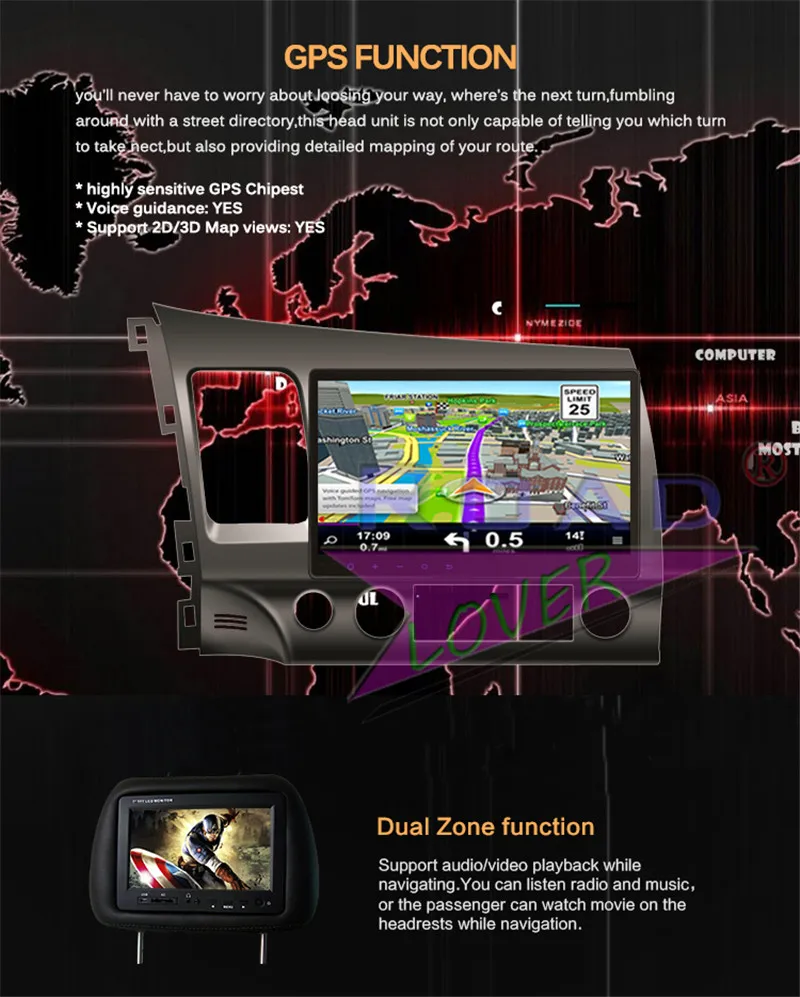 Top Roadlover Android 8.1 Car Multimedia Player Radio For Honda Civic 2006-2011 Stereo GPS Navigation Automagnitol Double Din NO DVD 18