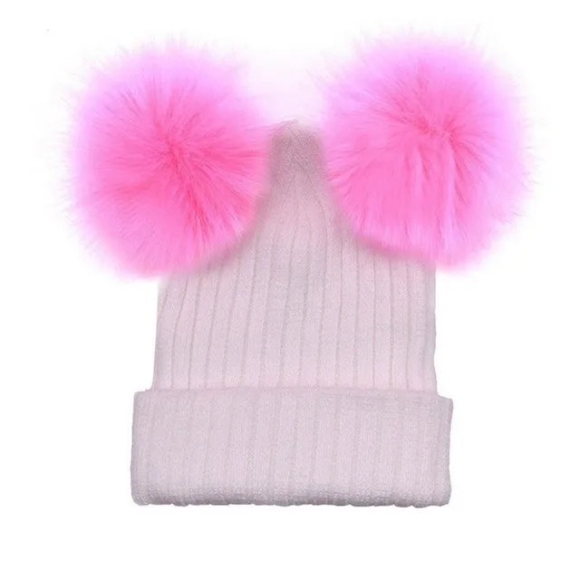 Winter Xmas Solid Color Knit Hat Crochet Wool Fur Pom Pom Women Knit Warm Knitting Hats Fashion Christmas Gift Outdoor Wear Hats