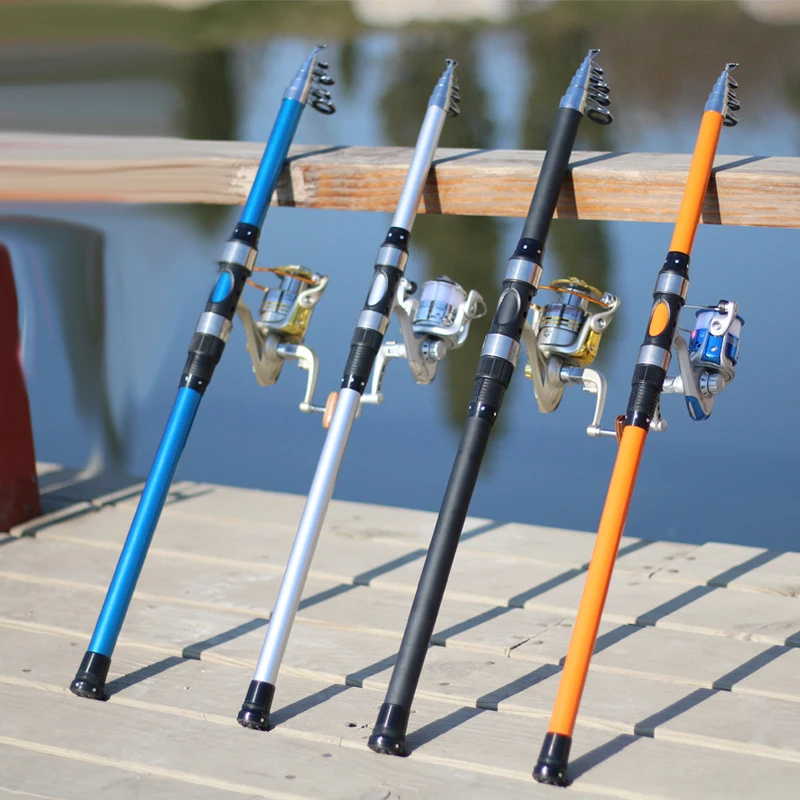 

2019 new design 4 colors telescopic spinning fishing rod ultralight carbon hard 2.1-3.6m travel stick boat rock pole