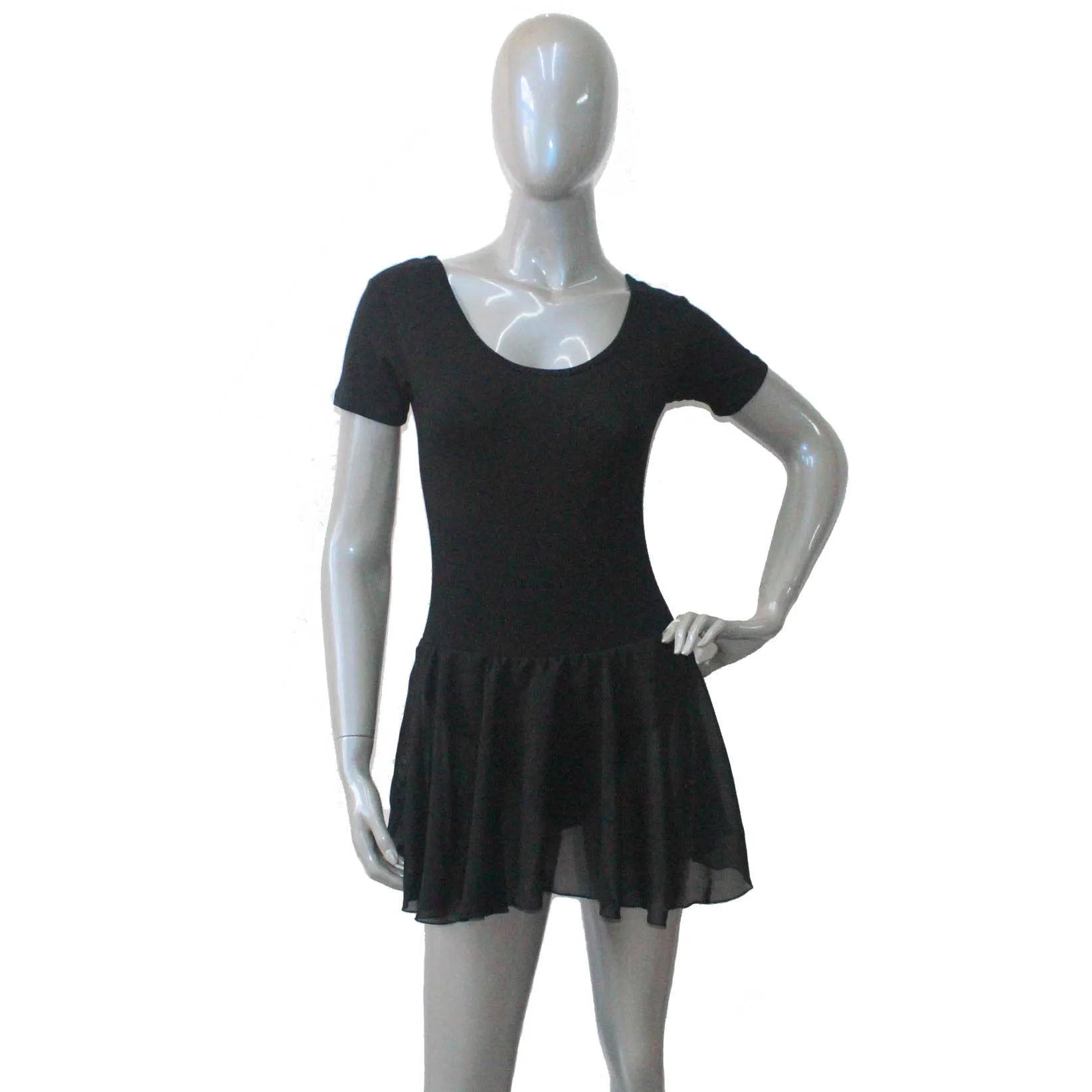 HDW танцевальное белое платье хлопок/лайкра балетные трико с шифоновыми юбками и бабочками сзади - Цвет: Black