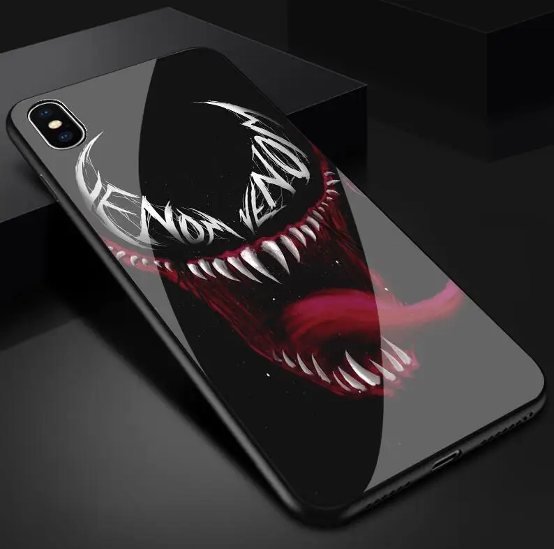 Venom закаленное стекло Железный человек Мстители чехол для телефона для iphone X XR XS Max 7 6 6S 8 plus для iphone 11 pro max IronMan чехол s - Цвет: 04