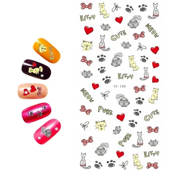 

WATER DECAL NAIL STICKER CARTOON SWEETIE CAT MAPLE LEAF XMAS SNOW MAN LEG CHRISTMAS YE199-204