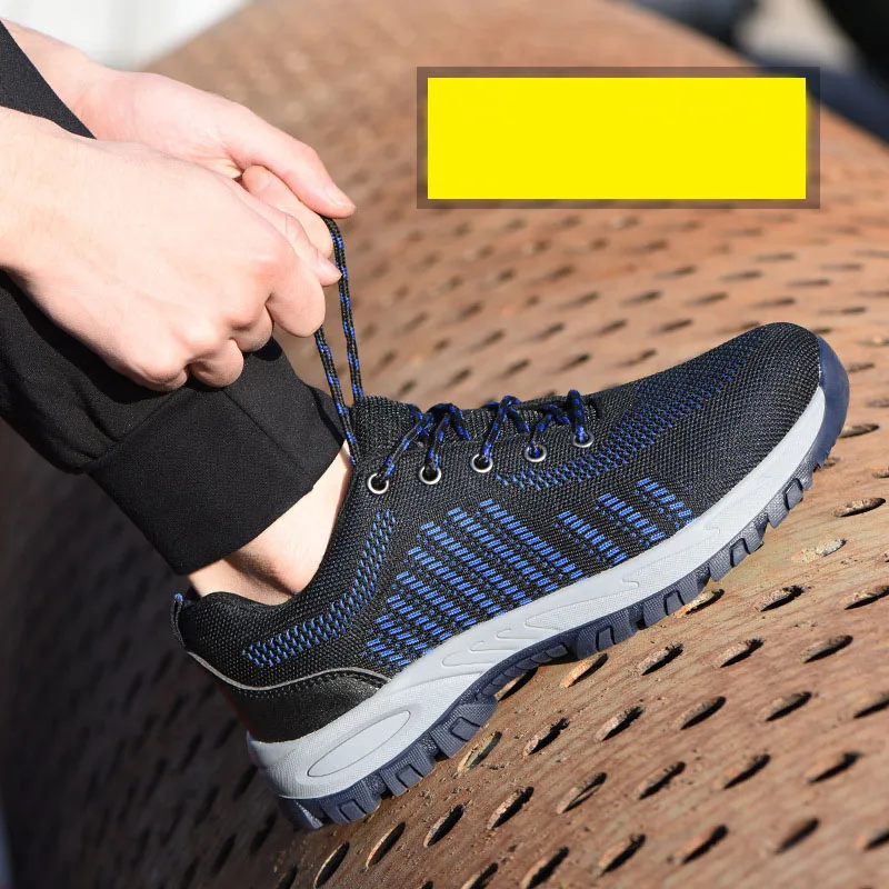 Новые мужские туфли из тканого материала для страховки труда Женская защитная обувь на месте Нескользящие рабочие ботинки