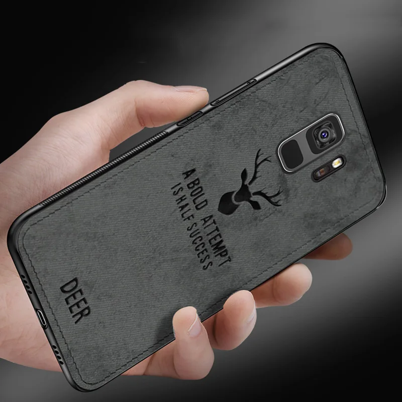 For Samsung Galaxy A6 2018 Case Fabric Hard Cover Soft Frame Cloth Phone Cases A8 Plus |