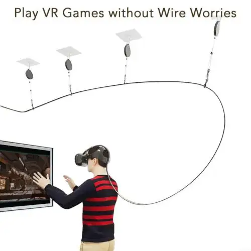 6 шт. кабель управление системы выдвижной крючки для Vive Oculus Rift проводной VR