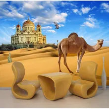 Пользовательские фото 3d настенная ткань настенная шелковая дорога Mirage camel исследует пустыню ТВ фон стены гостиной 3d печать stof