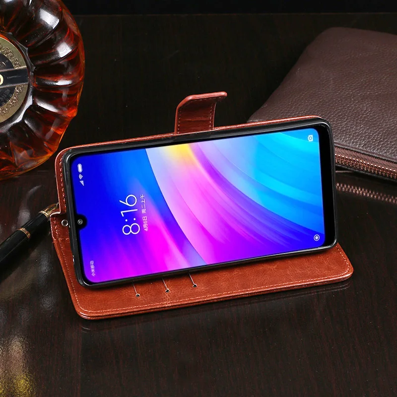 Чехол для Xiaomi Redmi 7 деловой чехол из искусственной кожи Xiomi Note Pro откидной бумажник