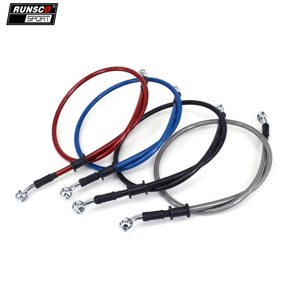 Motoforti 100cm 39.37 10mm Motorcycle Braided Brake Clutch Oil Hoses Line Pipe Clutch Throttle Gas Line Fuel Pipe Black for ATV Dirt Bike 