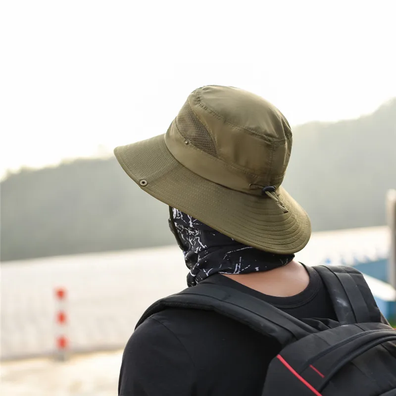 JAYCOSIN шляпы Модные мужские летние уличные солнечные шляпы Защита сплошной Полиэстер рыболовные ведро сетки Boonie шляпа Прямая поставка Apr2