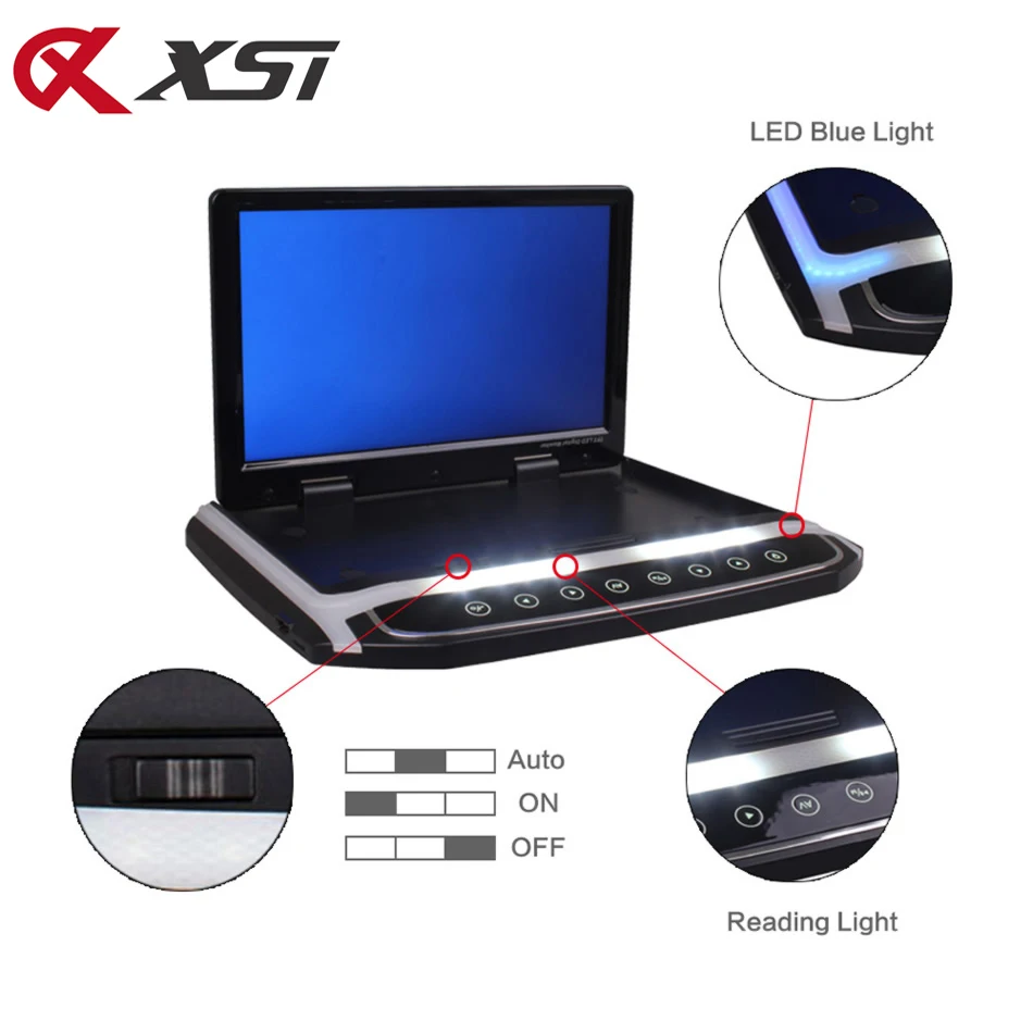 XST 17,3 дюймов Автомобильный потолочный монитор на крышу откидной TFT lcd MP5 видео плеер с HD 1080P видео USB FM HDMI SD сенсорная кнопка
