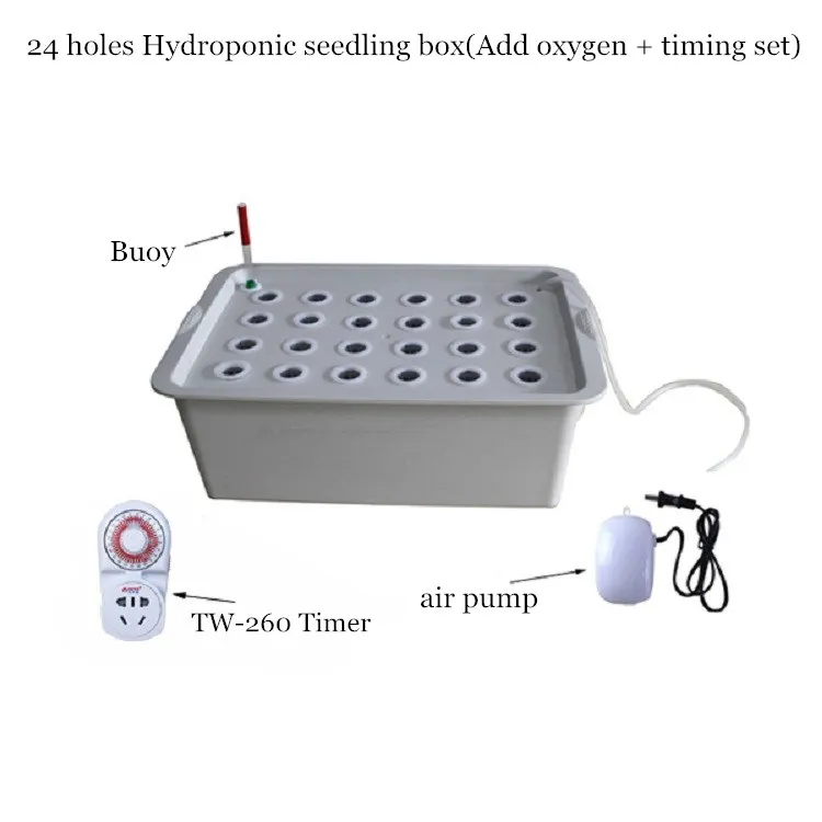 Главная гидропоники коробка для рассады 6/11/24 Отверстия Крытый сад Шкатулка-комод беспочвенной рост посевов комплект пузырь кашпо кассеты для рассады