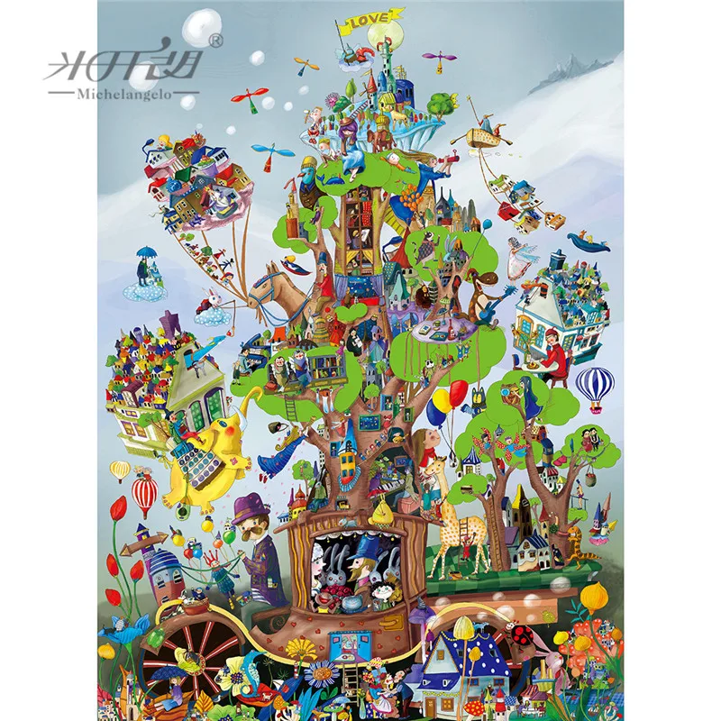 Kaufen Michelangelo Holz Jigsaw Puzzle 500 1000 1500 2000 Stück Liebe Wagen Cartoon Tier Kid Pädagogisches Spielzeug Kunst Wohnkultur Geschenk