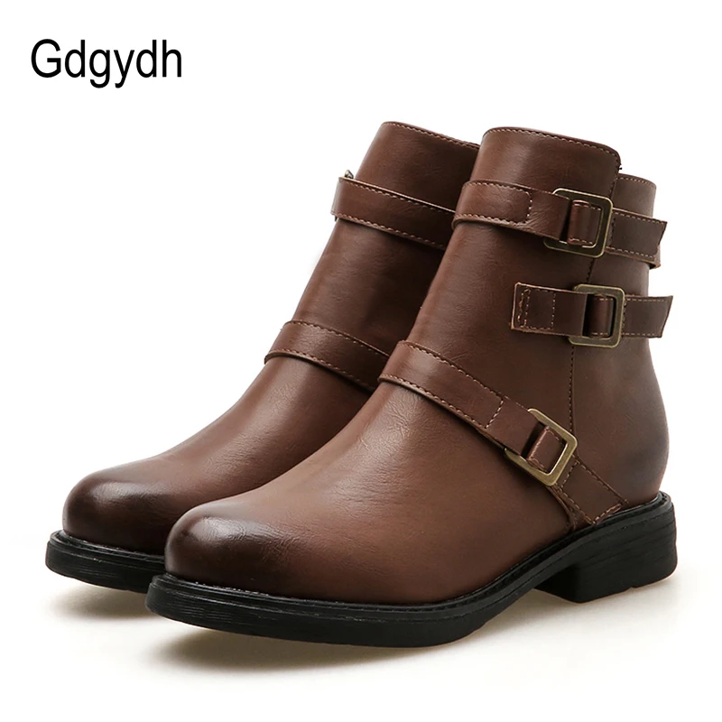 

Gdgydh Fashion Spring Autumn Ankle Boots Chelsea Boots Women Party Square Heels Zipper Buckle Ladies Casual Shoes Good Quality
