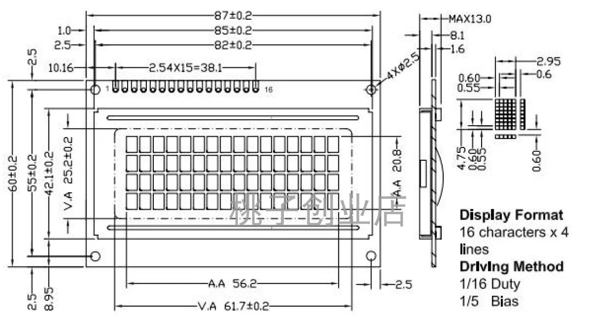 1 шт. 1604A ЖК-экран 1604 lcd 5 в 16X4 символов синий экран/желтый модуль lcd для экрана