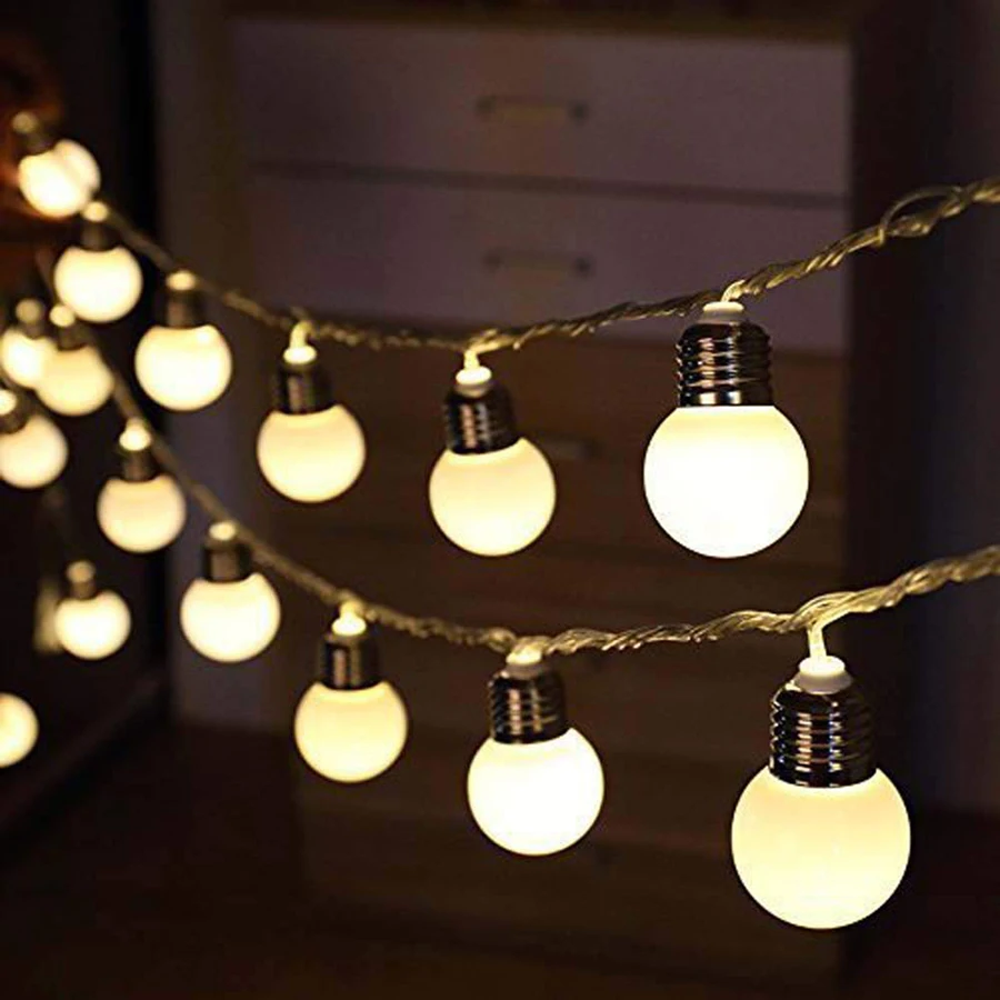 5M 20 LED globe String Light Outdoor G50 Bulbs Fairy Lights Garland Garden Patio Wedding party christmas Decoration Light Chain