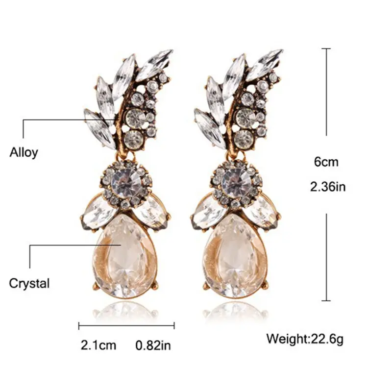 Fine Jewelry Summer Style White Leaf Crystal Acrylic Earrings Irregular Geometric Figure Big Crystal Water Earrings Women (2)