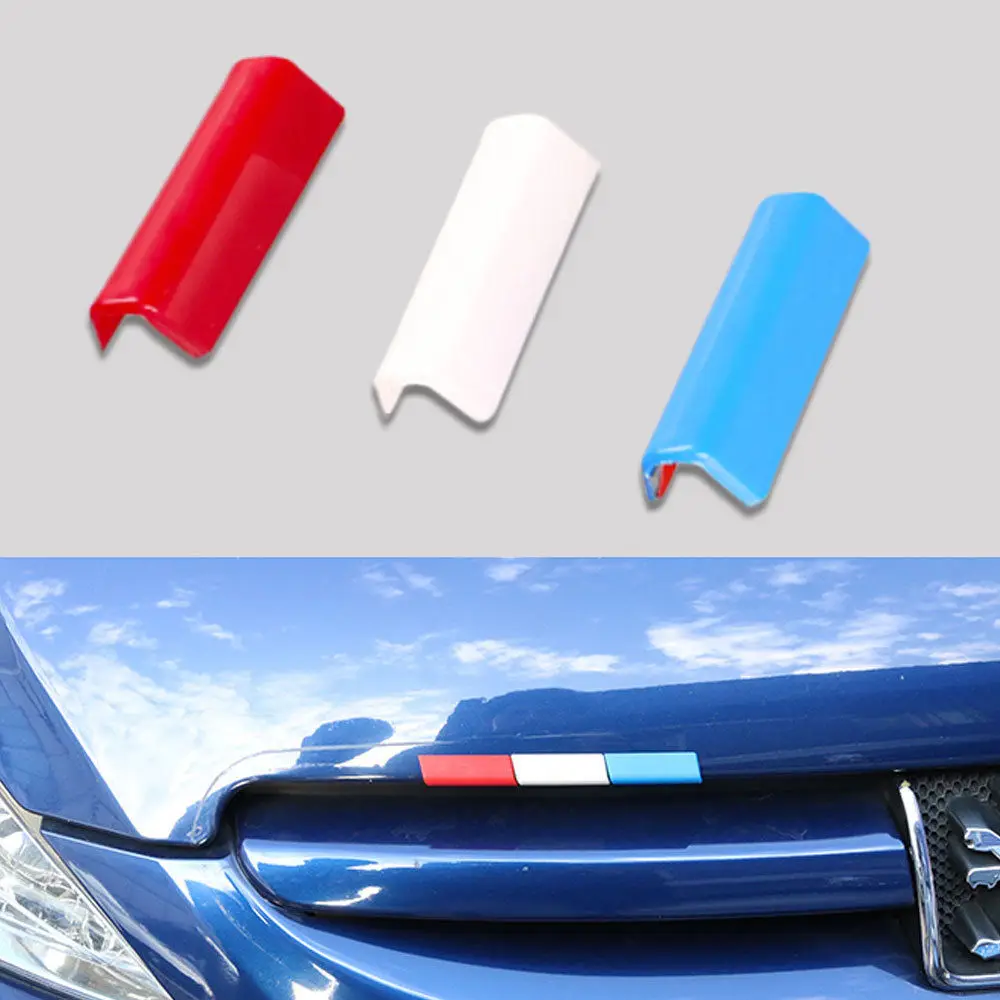 9Pcs for Peugeot 301 4008 308 Front Cover Trim Grille France Flag Grill Color
