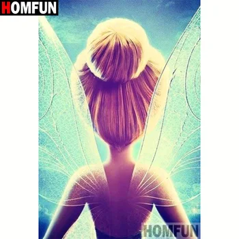 

HOMFUN Full Square/Round Drill 5D DIY Diamond Painting "Butterfly fairy" Embroidery Cross Stitch 5D Home Decor Gift A16982