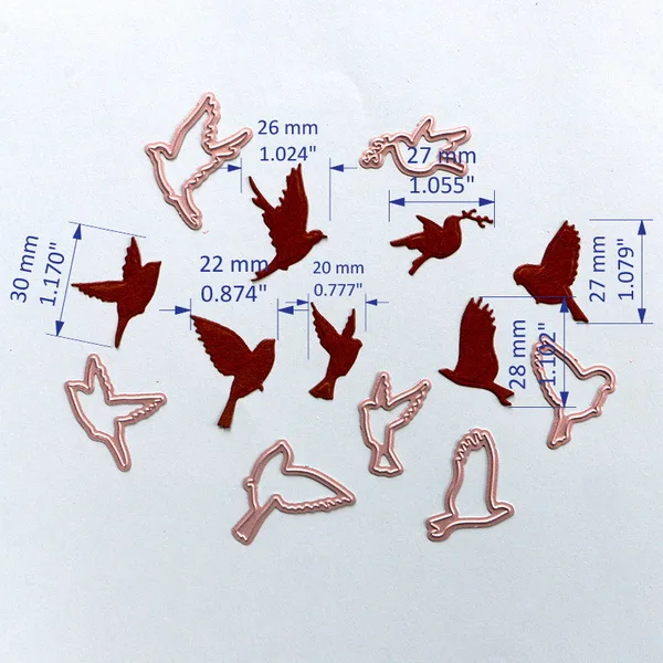 7pcs flying birds DUOFEN металлические режущие штампы маленькие Летающие птицы Орел Морская Чайка Ласточка голубь трафарет Сделай Сам скрапбук бумажный альбом Новинка - Цвет: 7pcs flying birds