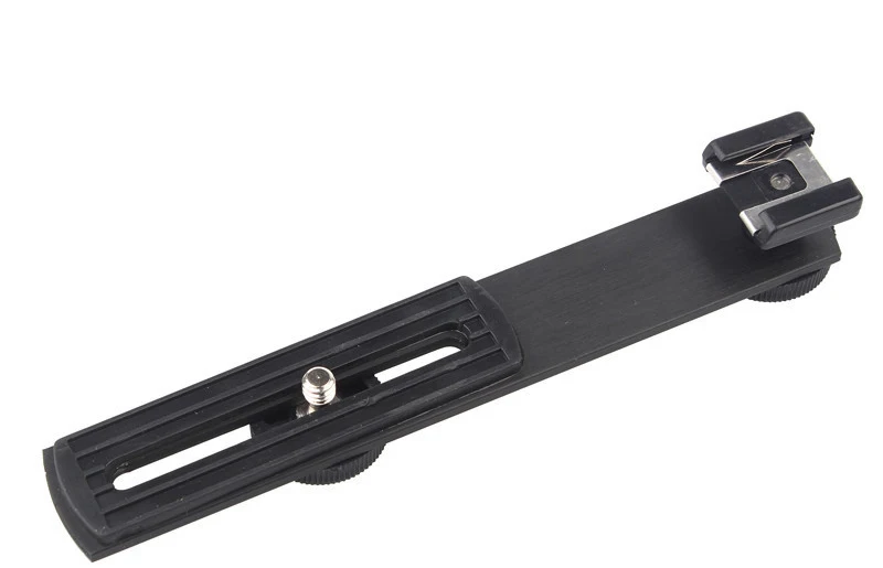 Metal Camera Flash Bracket Hot Shoe Arm Bracket Tripod Stand Holder for Camera Flashgun 14 Screw Hole DC Arms Mount (1)