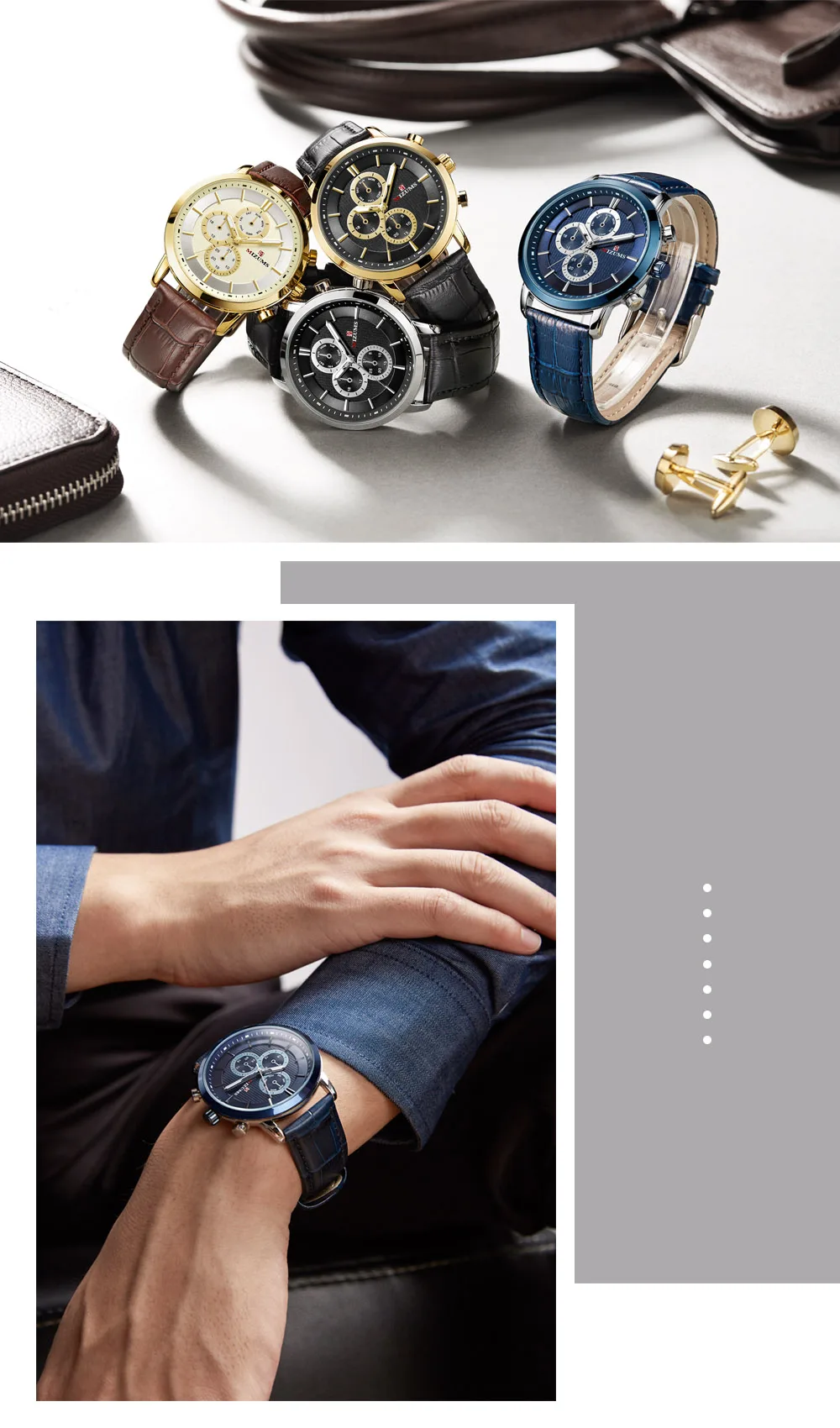 2019 mizums Gold Quartz Watch Top Brand Luxury Men Watches Fashion Man Wristwatches vogue leather strap Relogio Masculino Saatler drop shipping (11)