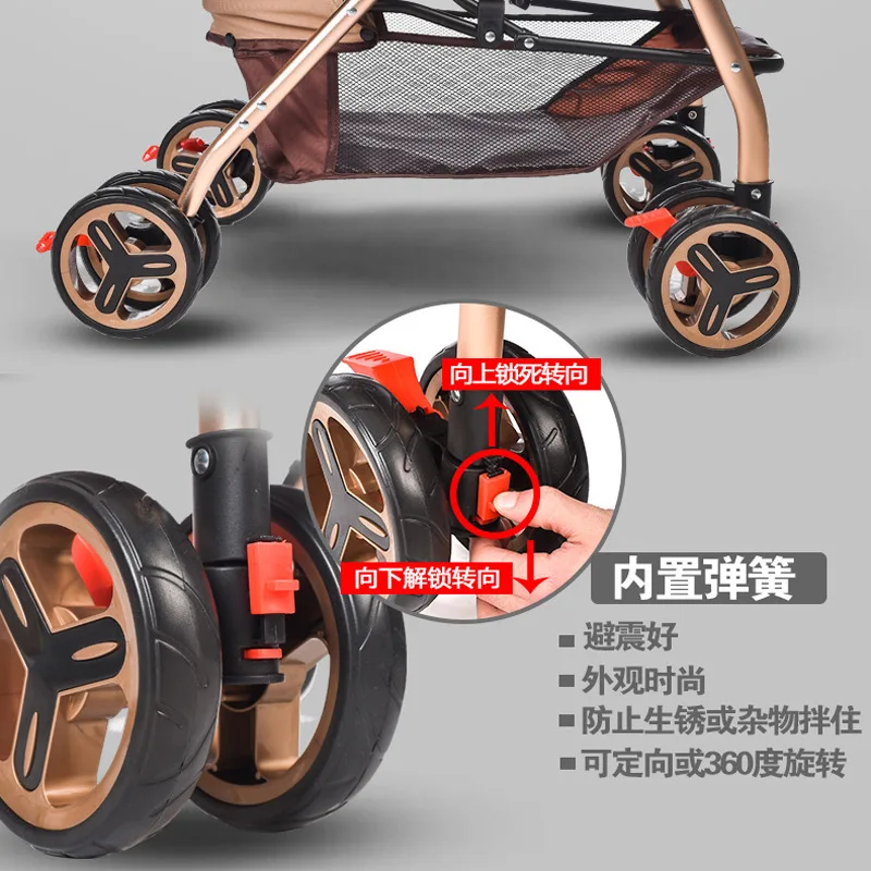 Ultra-light baby stroller Four-wheeled Baby Trolley Portable Folding Two-way Implementation Of Recl