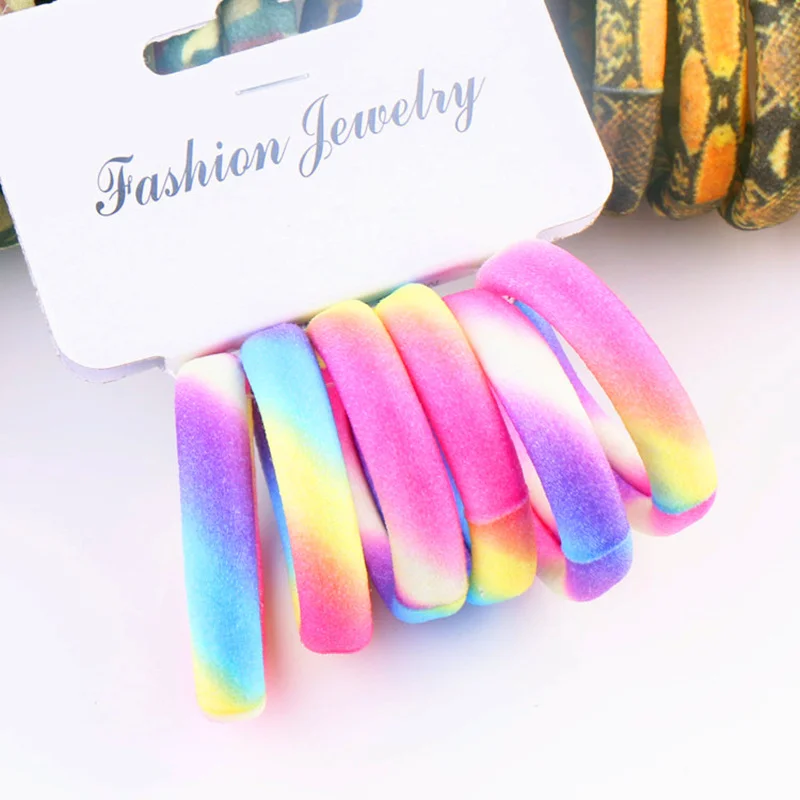 

3cm 6pcs/set kids Hair Accessories Scrunchy Elastic Hair Bands printing hair ties for girls Headbands Rubber Band gum for hair