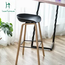 Луи Мода барные табуреты османские нордические твердой древесины Современный простой личности молочный чай магазин высокие ноги жизни домашнего искусства