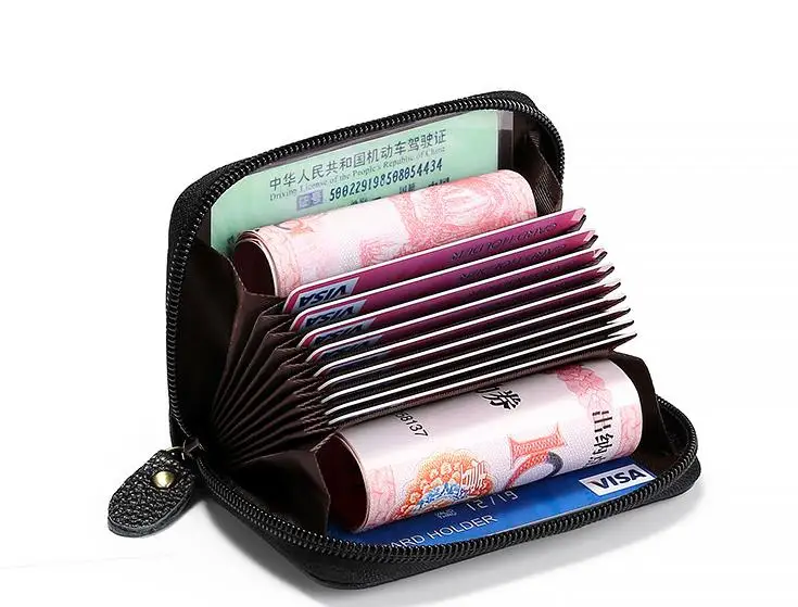 

genuine leather wallets men leather card holder 2019 thin small men wallet credit card holder leather men's wallet zipper