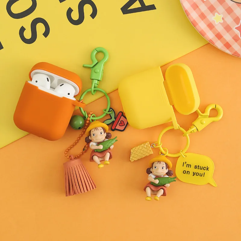 

Cute Silicone Case For Apple AirPods Cover Bluetooth Earphone Protective Cover For Airpods Charging Box Case Cartoon Key Ring