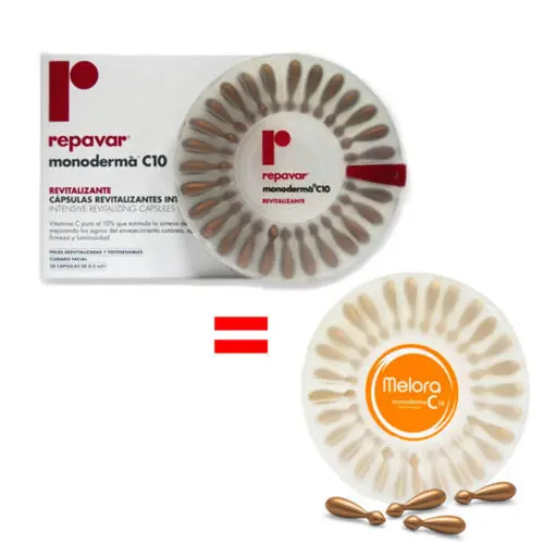 

Repavar - MELORA REPAVAR C MONODERMA C10 / 10 % VITAMINA PURA 28 CAPS