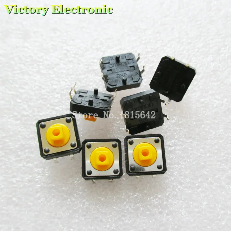 

10PCS/Lot Tactile Push Button Switch Momentary Tact 12*12*7.3mm DIP Through-Hole 4pin New Wholesale