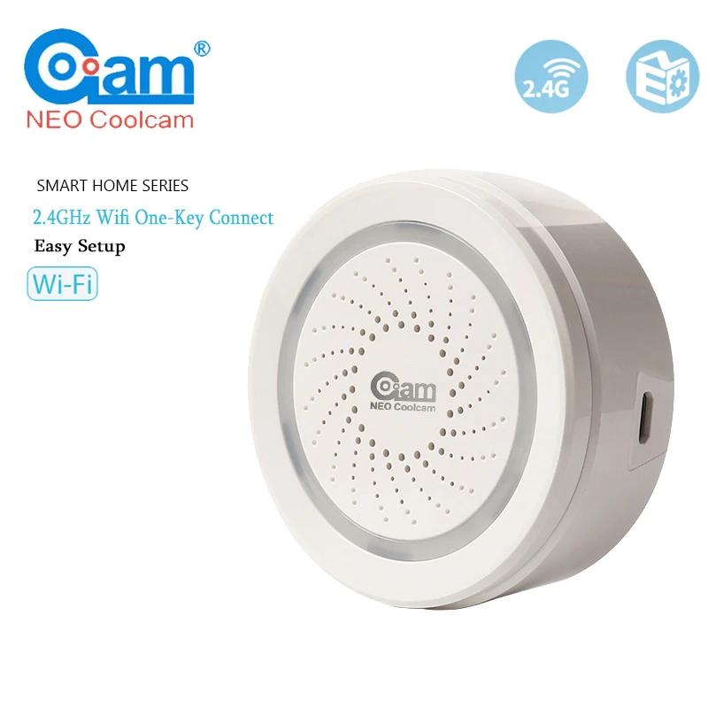

NEO NAS-AB02W Smart WiFi USB Siren Alarm Home Automation Alarm System Motion Alarm