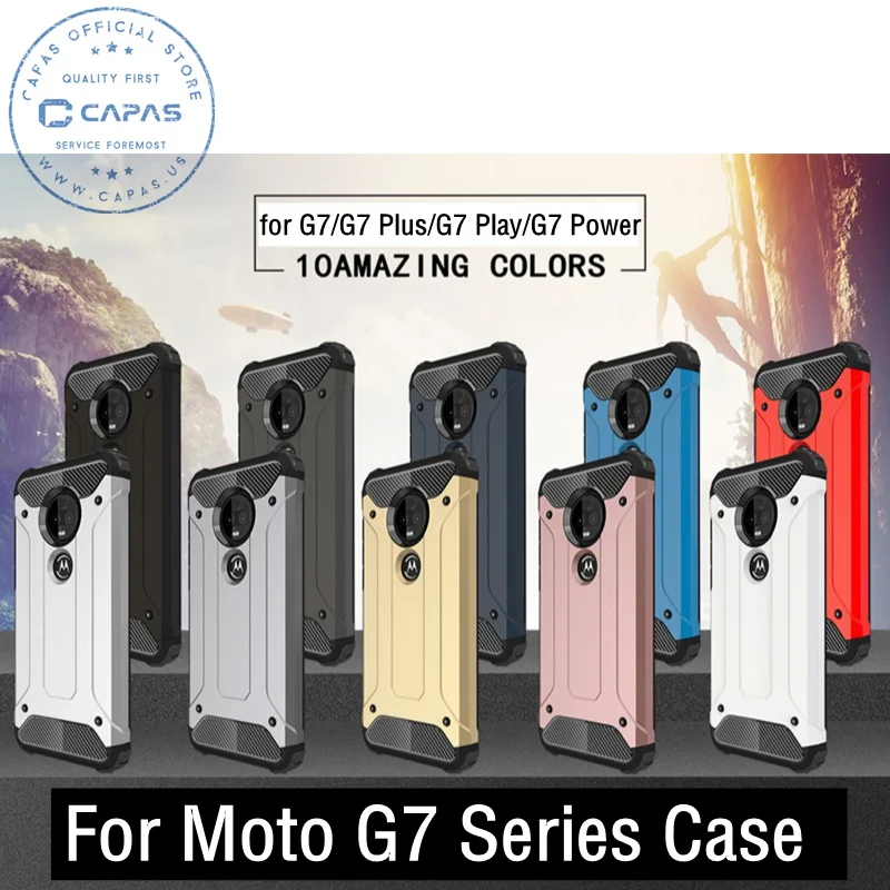 For Moto G7 Case Dirt-Resistant Soft TPU + Hard PC Panel for Plus Cover Play Power Protective Shell |