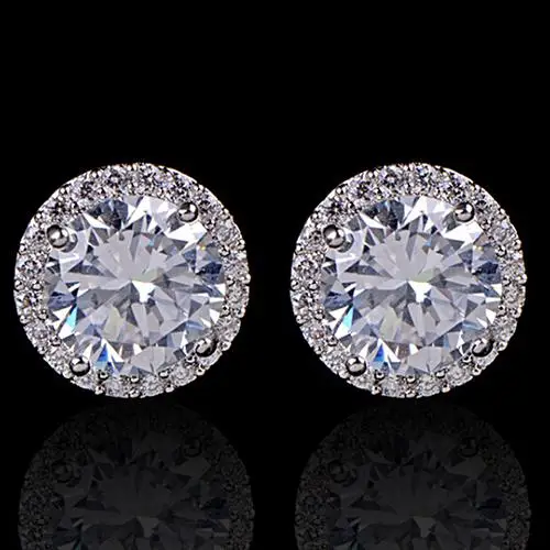 Женские элегантные хрустальные циркониевые инкрустированные серьги-гвоздики с покрытием серьги ювелирные изделия серьги для женщин подарок на вечерние