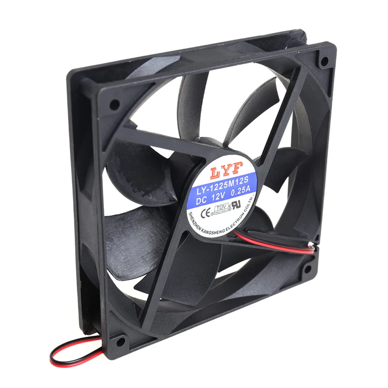 12V 2 Pin Computer Cooler Small Cooling Fan 120mm x 120mm x 25mm PC Box System Hydraulic Cooling Fan For Computer Heatsink