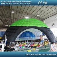 Free shipping 4 entrances 8mx8m inflatable dome tent Inflatable exhibition tent advertising tent 2