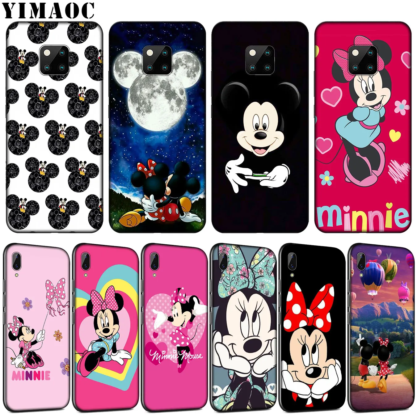 

YIMAOC mickey minnie cute mouse Soft Silicone Phone Case for Huawei Mate 30 20 10 Pro Lite Nova 5I 4 3i 3 2i 2 Lite Black Cover