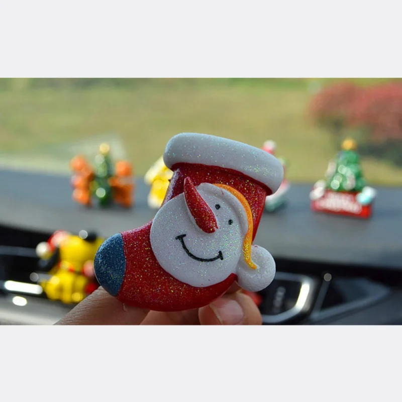 Новогодний автомобильный освежитель воздуха на выходе клип украшение для парфюмерных изделий Санта-Клаус украшение в виде колокольчиков рождественские украшения для салона автомобиля