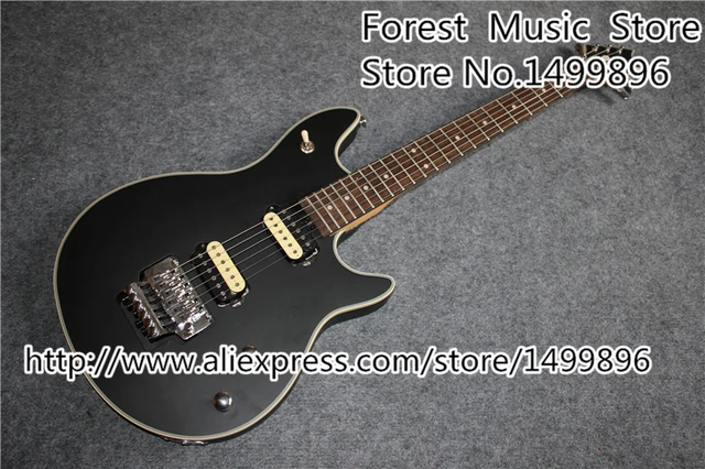 Cheap Custom Shop Black Electric Guitar Silver Floyd Rose Tremolo Wolfgang EVH Guitars China Kits & Body Available