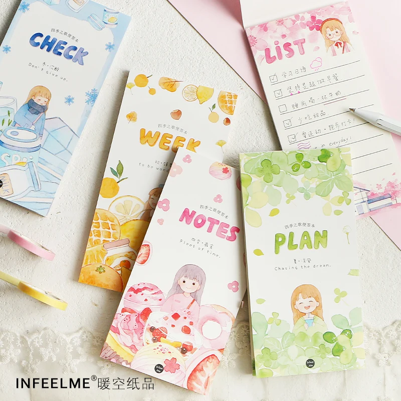 

Infeel.Me Retro season song Notepad memo pad paper message note paper