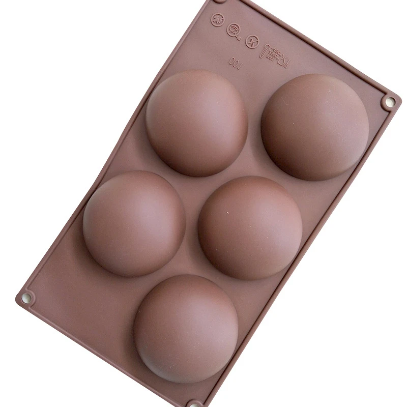 

5 hole hemisphere /semicircle shape Silicone Cake Mould chocolate Baking ,hole:8*4cm , E867