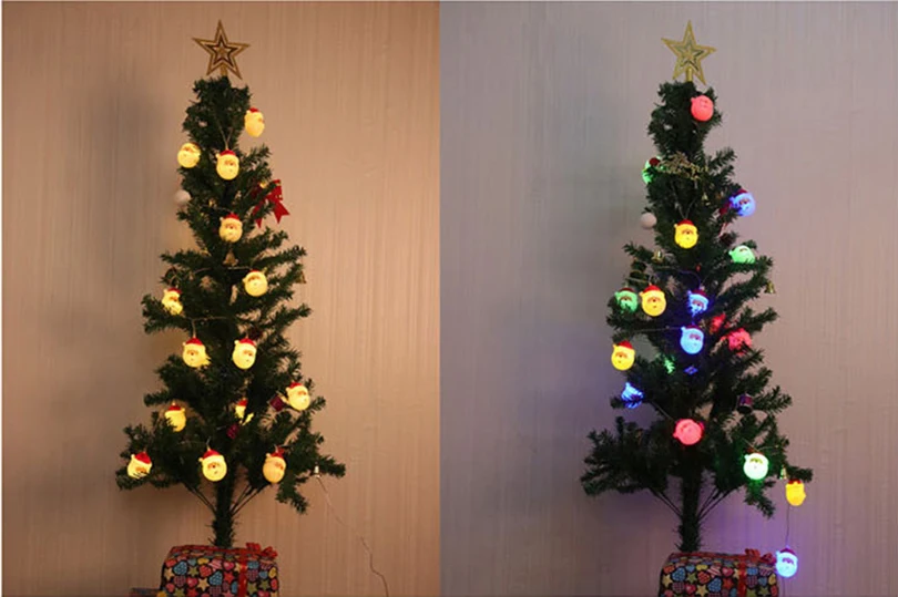 Батарея работать 1,5 м 10 светодио дный s 3 м 20 светодио дный s Прекрасный Санта Клаус светодио дный свет шнура Водонепроницаемый Рождество