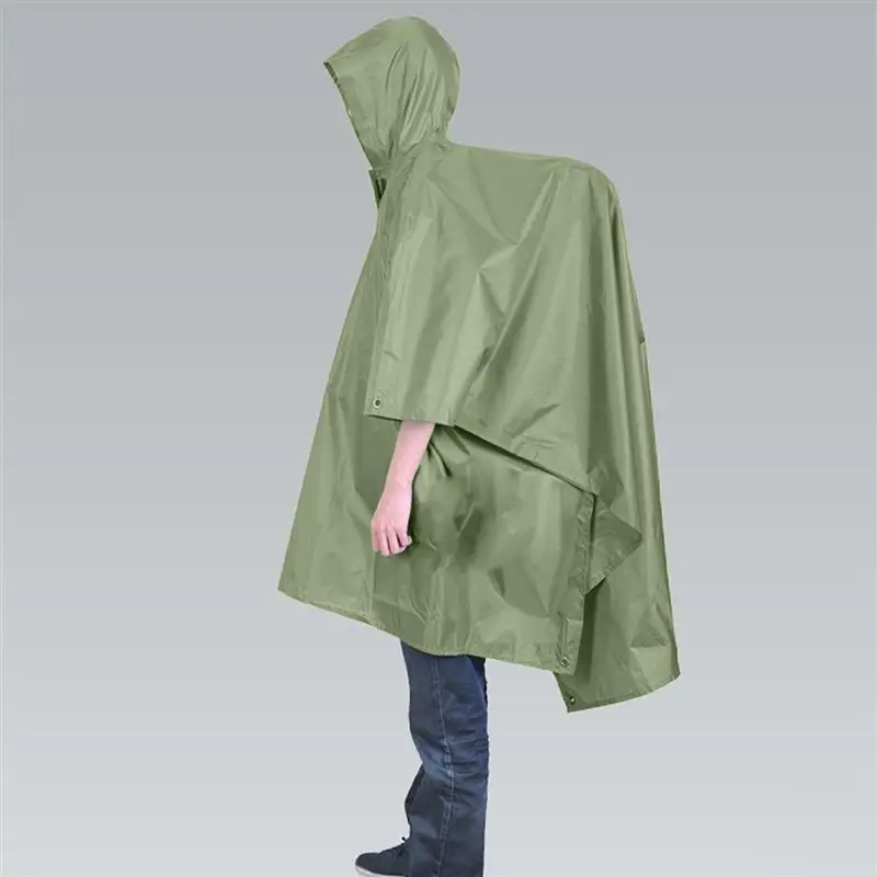 Дождевой многоразовый легкий дождевик с капюшоном водонепроницаемый походный рюкзак Крышка для активного отдыха(армейский зеленый